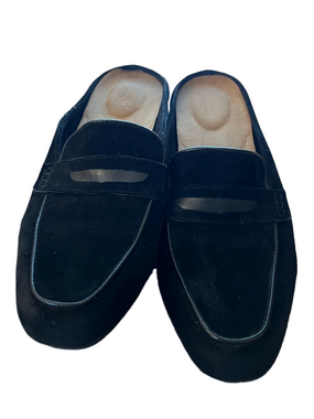 ✨ Clarks Black Suede "Keesha Donna" Penny Loafer Mules - Size 8.5